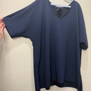 JM Collection Blue Boxy Short Sleeve T-Shirt